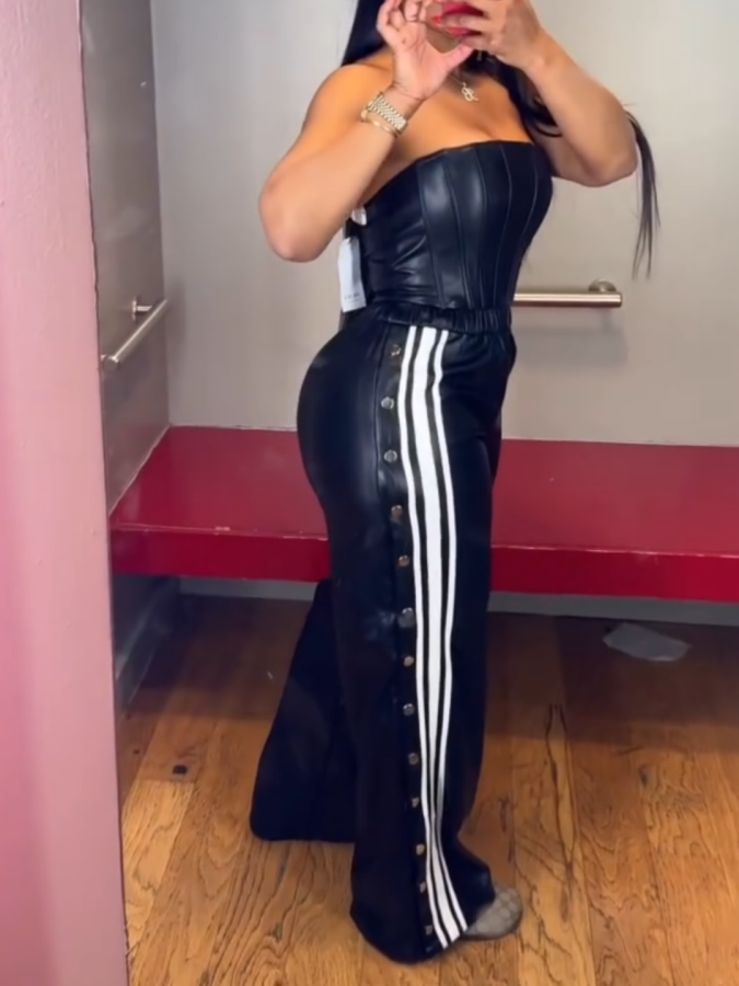 See You Next Year PU Jumpsuit