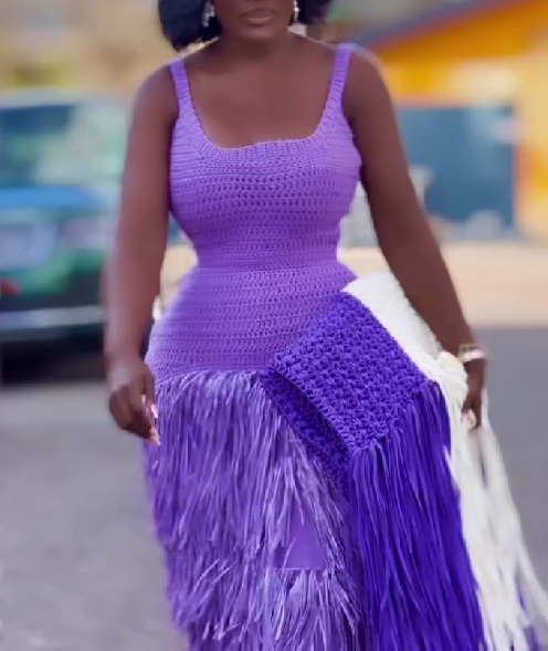 Knitted Fringed Slip Dress