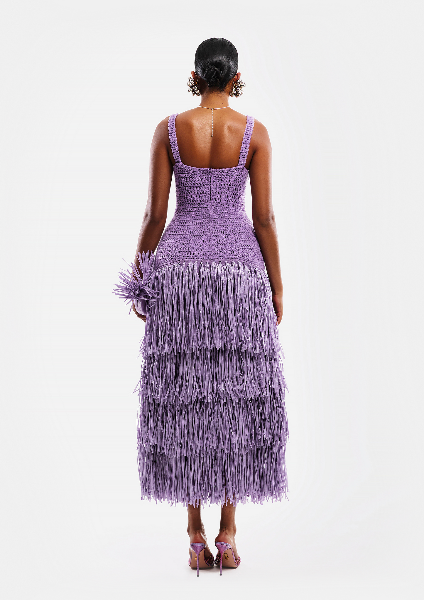 Knitted Fringed Slip Dress