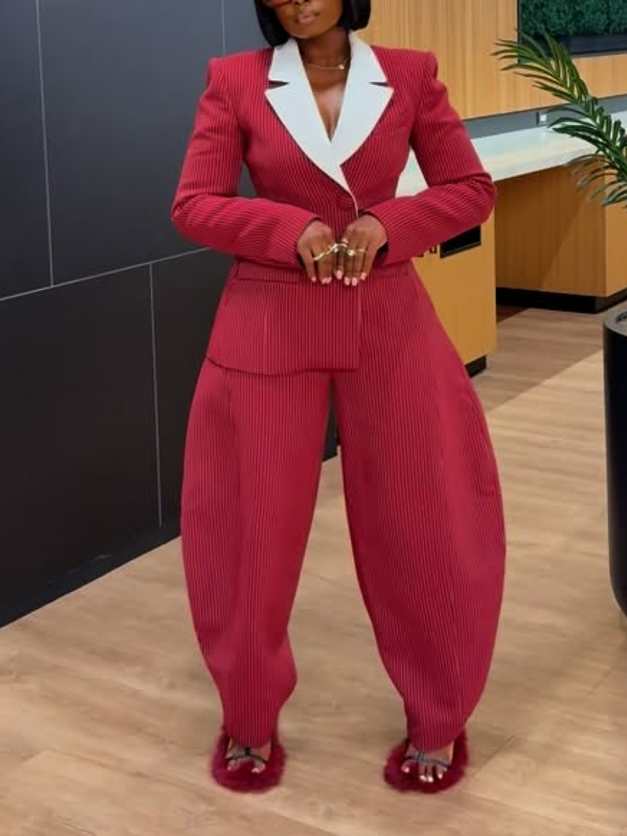 Irregular Striped Suit
