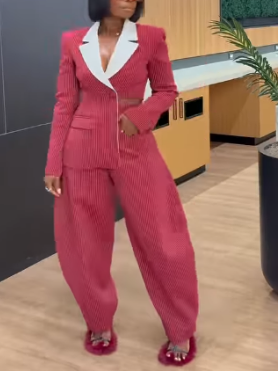 Irregular Striped Suit