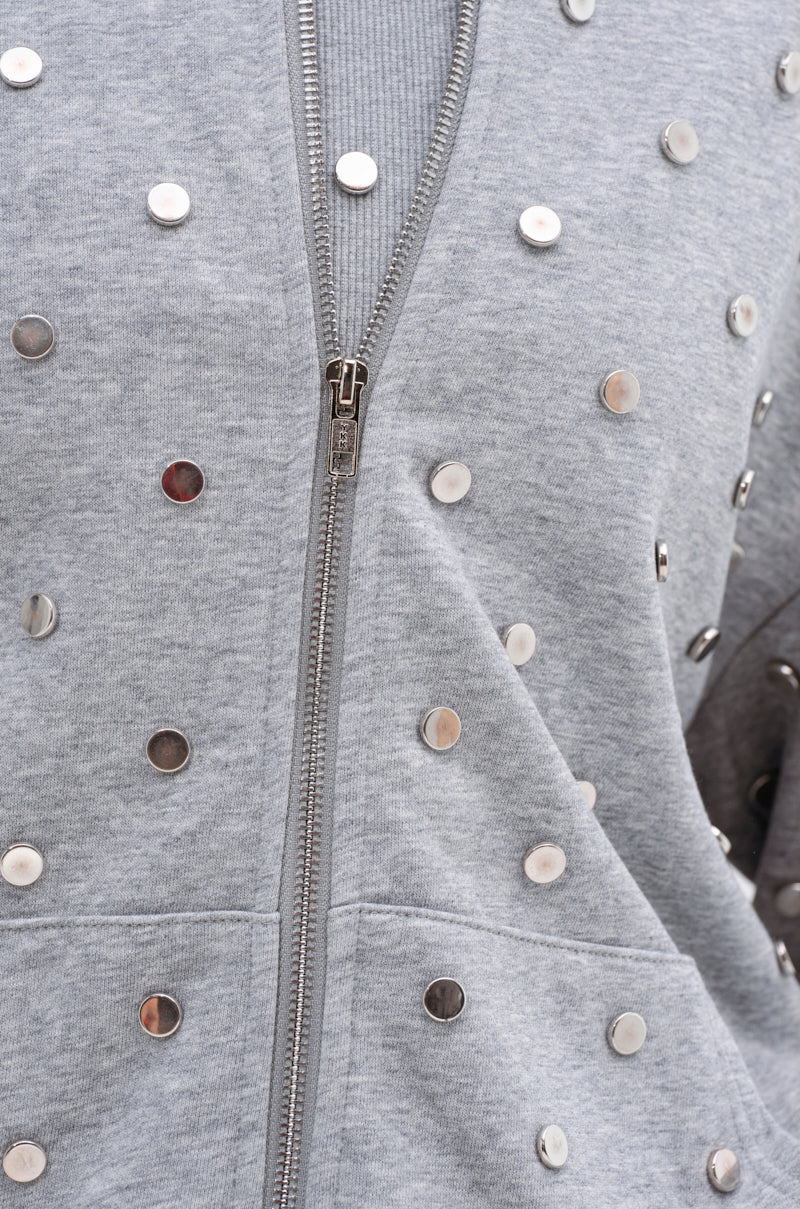 Popping Off Zip Up Sweatshirt And Wide Leg Jogger