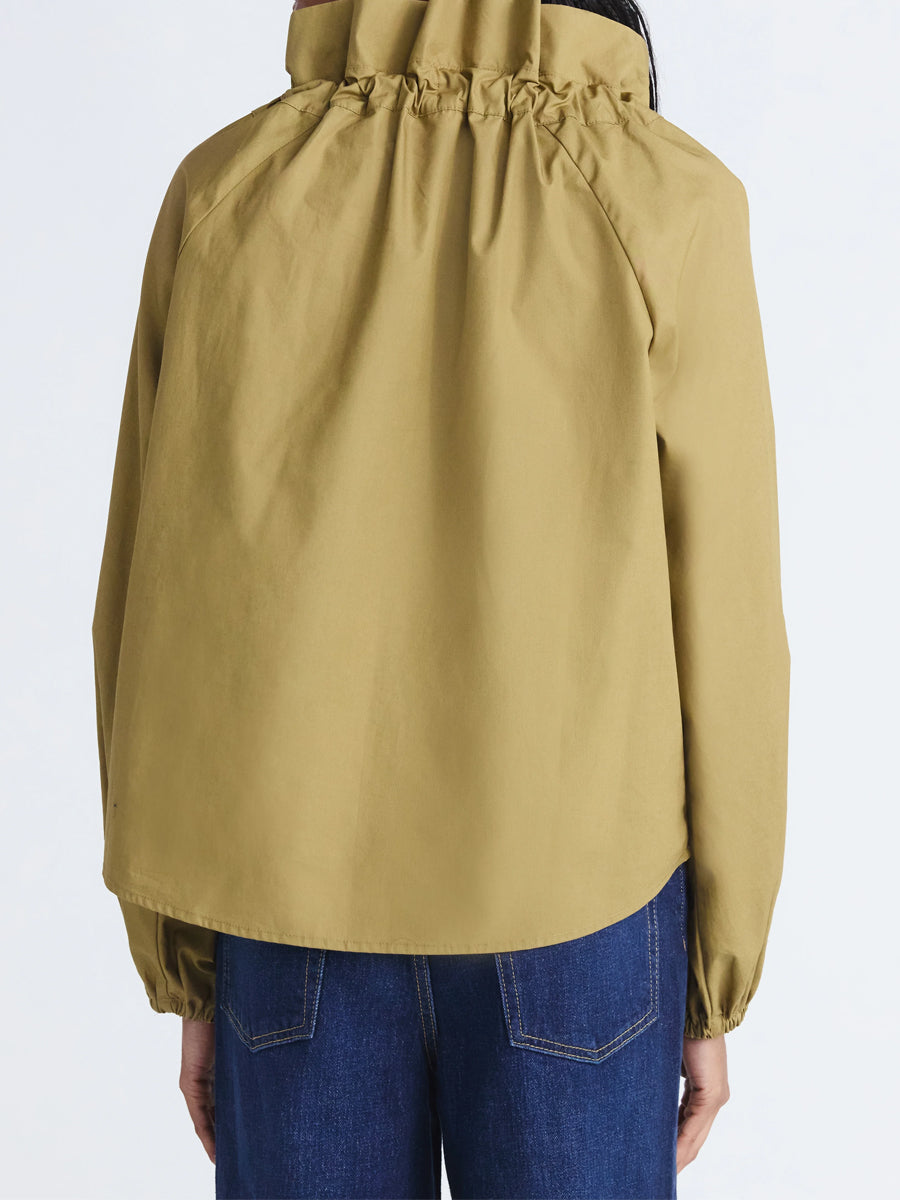 Ruffle Collar Lantern Sleeve Shirt