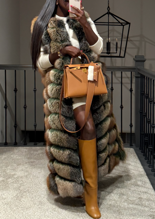 Faux Fur Full Length Vest