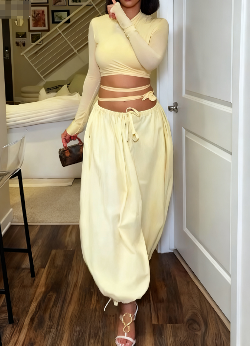 Sexy Tight Top With Loose Trousers