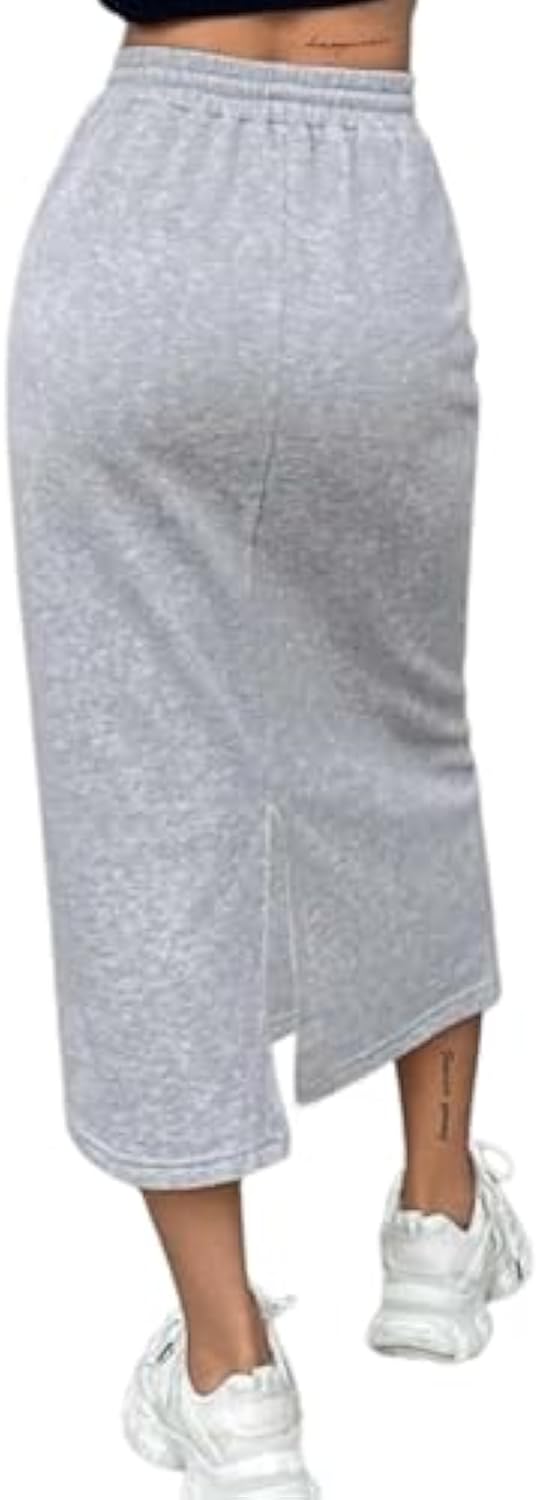 Fashionable Hooded Drawstring Sweatshirt Two Piece Sets