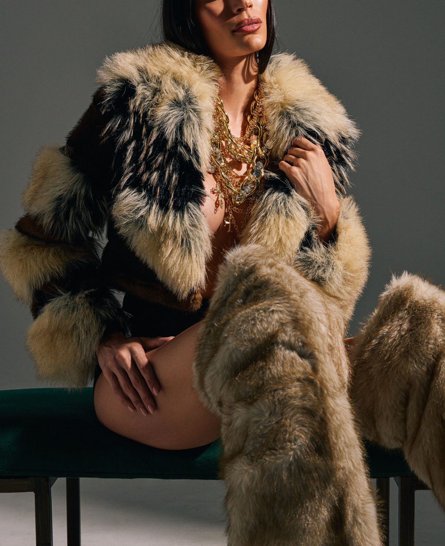 Cropped Faux Fur Jacket