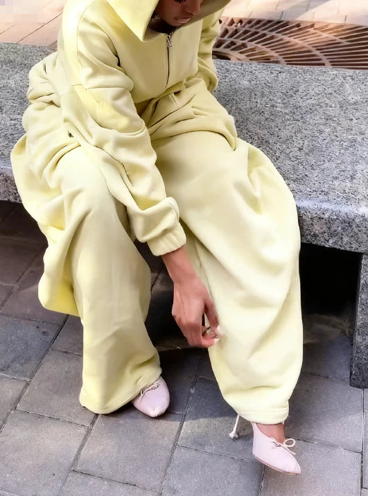 Hooded Solid Color Zipper Suit