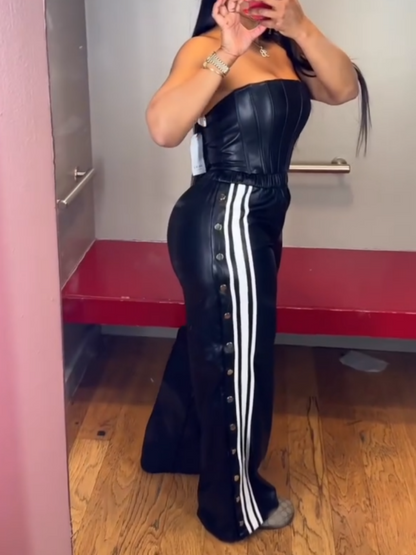 See You Next Year PU Jumpsuit