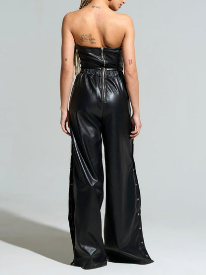 See You Next Year PU Jumpsuit