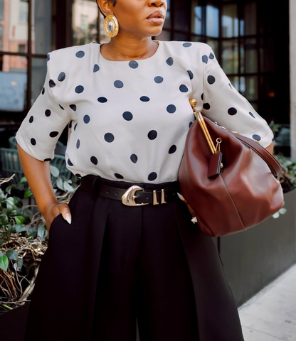 Polka dot T-shirt With Lantern-style Wide Leg Pants Sets