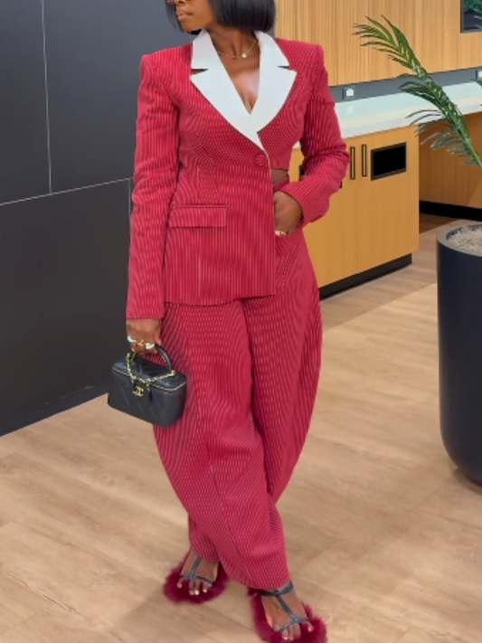 Irregular Striped Suit