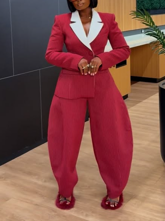 Irregular Striped Suit