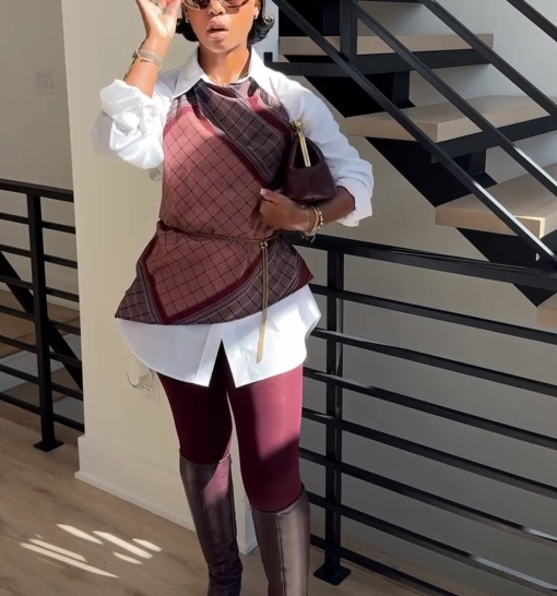Irregular Patchwork Plaid Shirt