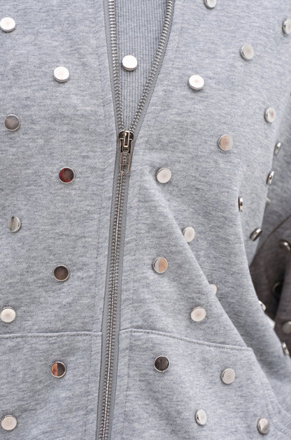 Popping Off Zip Up Sweatshirt And Wide Leg Jogger