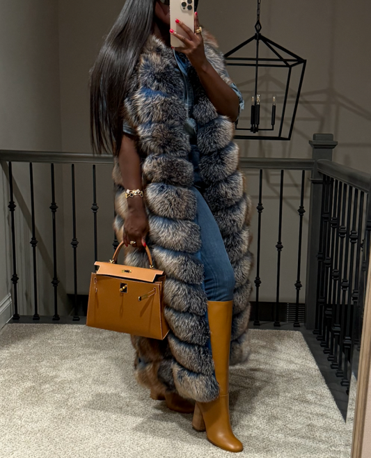 Faux Fur Full Length Vest