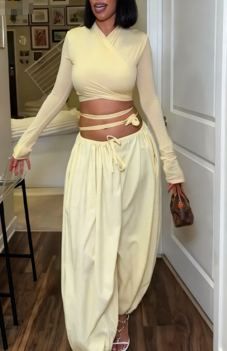 Sexy Tight Top With Loose Trousers