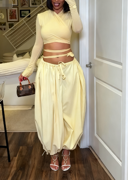 Sexy Tight Top With Loose Trousers