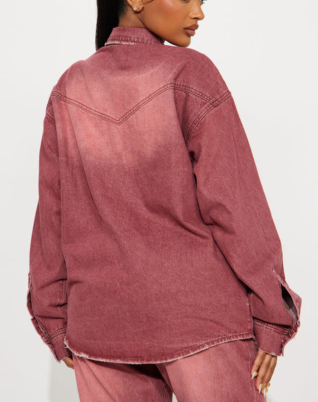 Slow Fade Denim Shacket And Straight Leg Jeans