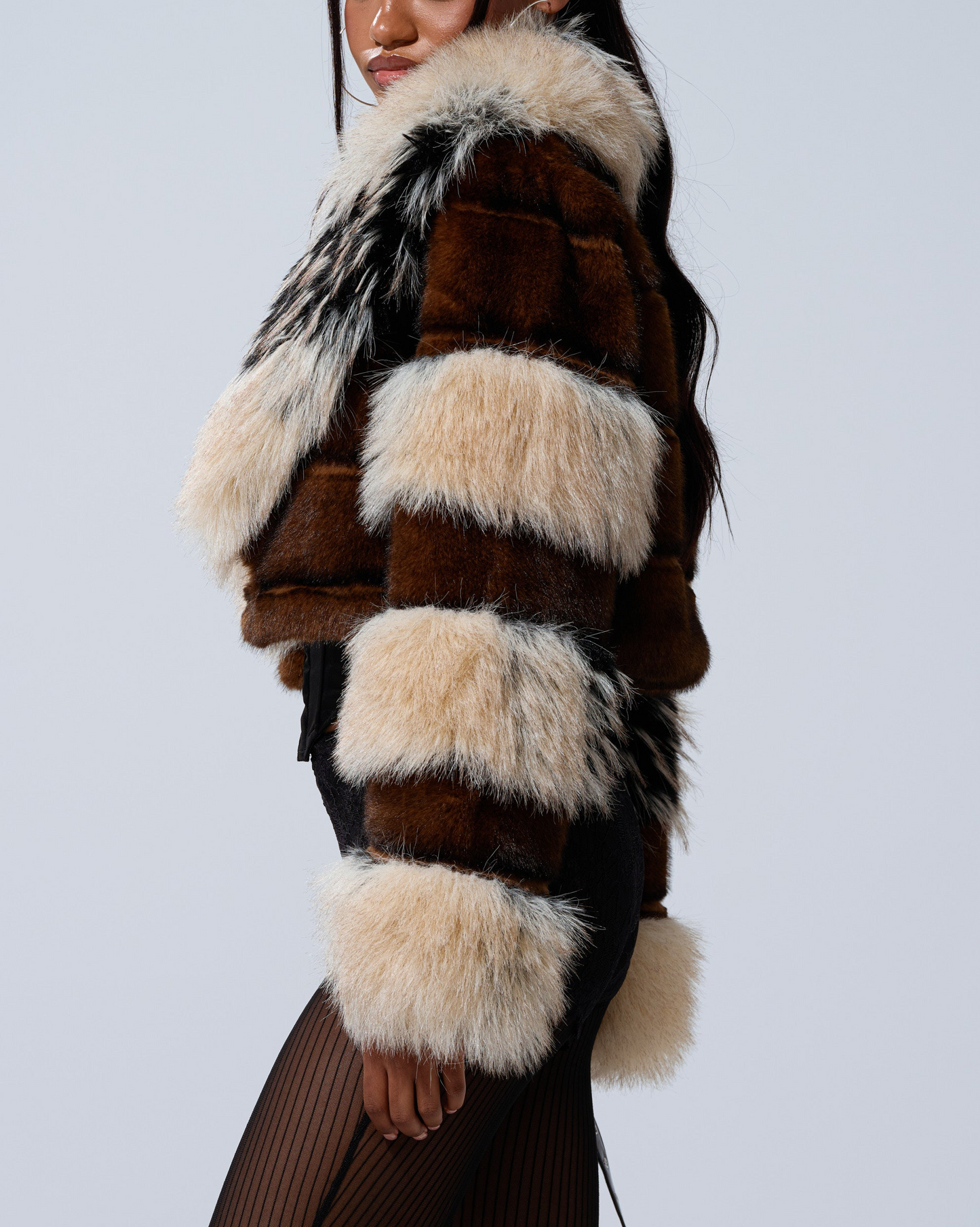 Cropped Faux Fur Jacket