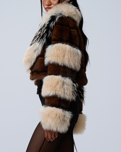 Cropped Faux Fur Jacket